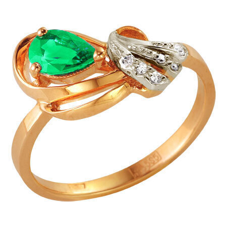 Kuldsõrmus teemandi ja smaragd 09SC5000649 09SC5000649 hind ja info | Sõrmused | kaup24.ee