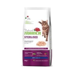 Natural trainer - сухой корм с белым мясом и горошком для взрослых стерилизованных кошек 10кг  цена и информация | Сухой корм для кошек | kaup24.ee