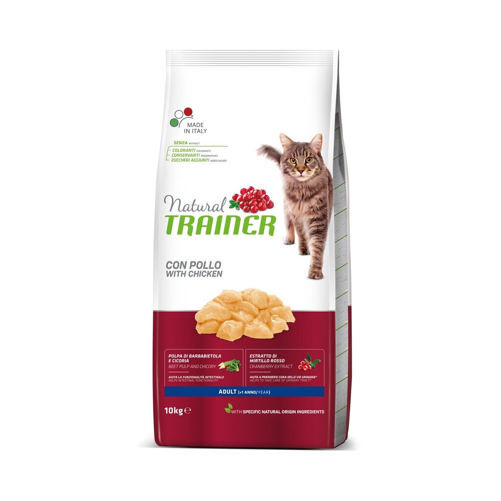 Natural Trainer Adult With Chicken on täissööt täiskasvanud kassidele alates 1. eluaastast, 10 kg цена и информация | Kuivtoit kassidele | kaup24.ee