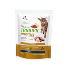 Сухой корм с уткой для взрослых кошек с чувствительным пищеварением Natural trainer sensitive adult with duck, 300 г цена и информация | Сухой корм для кошек | kaup24.ee