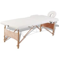 Складной массажный стол, белый цена и информация | Аксессуары для массажа | kaup24.ee