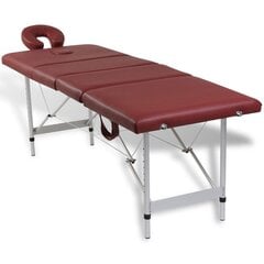 Складной массажный стол, красный цена и информация | Аксессуары для массажа | kaup24.ee