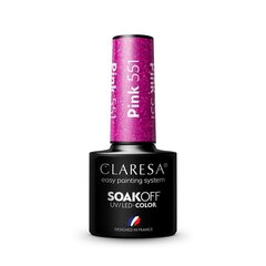 Стойкий гибридный лак для ногтей Claresa Pink 551, 5 г цена и информация | Лаки для ногтей, укрепители для ногтей | kaup24.ee