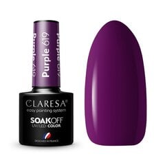Kauapüsiv hübriidküünelakk Claresa Purple 619, 5 g цена и информация | Лаки для ногтей, укрепители для ногтей | kaup24.ee