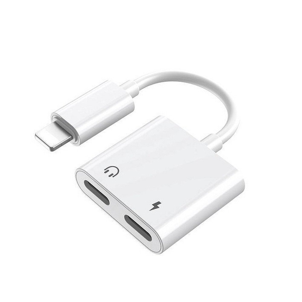 Remax RL-LA07i Lightning to 2x Lightning ( HF + charging ) Adapter White цена и информация | USB jagajad, adapterid | kaup24.ee