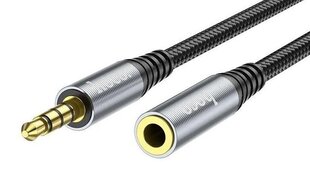 Hoco UPA20 Aux провод 3.5 mm (M) -> 3.5 mm (F) 1m, Черный цена и информация | Кабели и провода | kaup24.ee