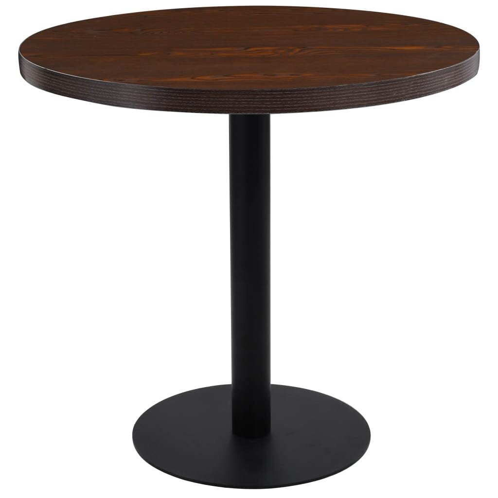 vidaXL bistroolaud, tumepruun, 80 cm, MDF hind ja info | Köögi- ja söögilauad | kaup24.ee