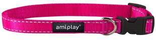 Amiplay регулируемый ошейник Reflective, L, розовый цена и информация | Ошейники, подтяжки для собак | kaup24.ee