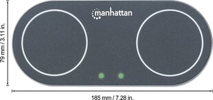 Juhtmevaba induktiivne laadija Manhattan (2 x 15 W) su 30 W Dual Qi™ toiteallika vahelduvvooluadapter hind ja info | Mobiiltelefonide laadijad | kaup24.ee