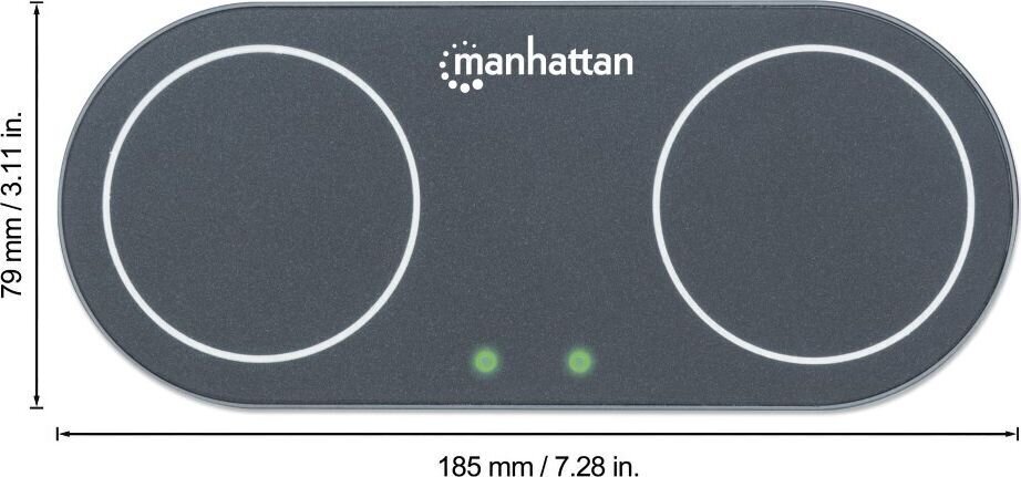 Juhtmevaba induktiivne laadija Manhattan (2 x 15 W) su 30 W Dual Qi™ toiteallika vahelduvvooluadapter цена и информация | Mobiiltelefonide laadijad | kaup24.ee