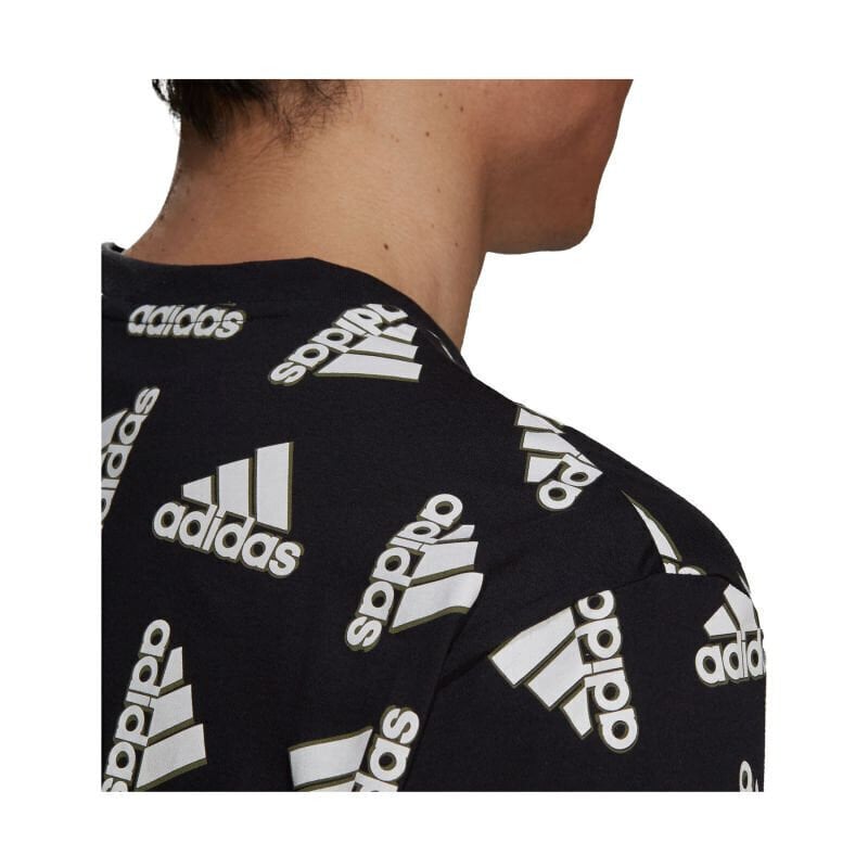 Meeste T-särk Adidas Essentials Loose Giant Logo M GV5300, must hind ja info | Meeste T-särgid | kaup24.ee