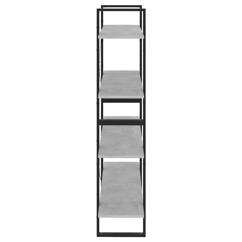 vidaXL 4-korruseline raamaturiiul, 100x30x140 cm, betoonhall hind ja info | Riiulid | kaup24.ee