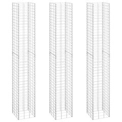 vidaXL gabioon taimelavad 3 tk, 30 x 30 x 200 cm, raud hind ja info | Istutus- ja turbapotid | kaup24.ee