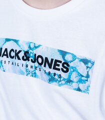 Детская футболка Jack & Jones 12213226*03, белая/синяя 5715225246328 цена и информация | Рубашки для мальчиков | kaup24.ee