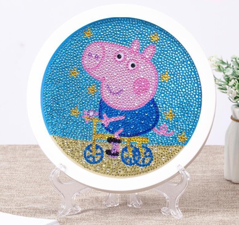 Teemantmosaiigi komplekt. Lauapealne pilt "Peppa" hind ja info | Liimitavad mudelid | kaup24.ee