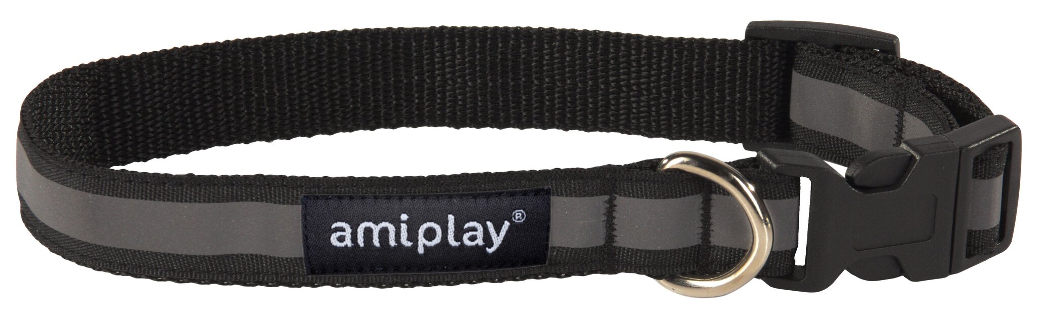 Reguleeritav kaelarihm Amiplay Shine, XL, must hind ja info | Kaelarihmad ja traksid koertele | kaup24.ee