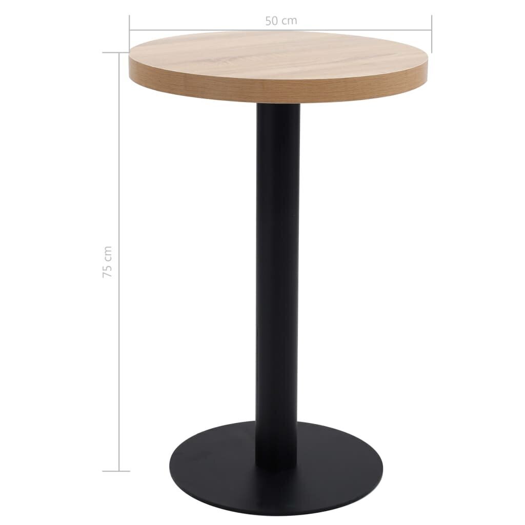 vidaXL bistroolaud, helepruun, 50 cm, MDF цена и информация | Köögi- ja söögilauad | kaup24.ee