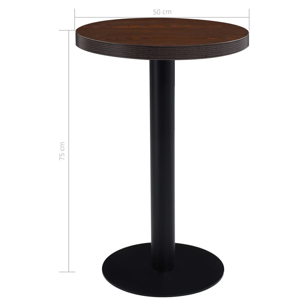 vidaXL bistroolaud, tumepruun, 50 cm, MDF hind ja info | Köögi- ja söögilauad | kaup24.ee