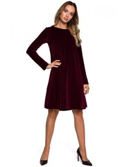 M566 Велюровое платье трапециевидной формы - бордовый цена и информация | Платья | kaup24.ee