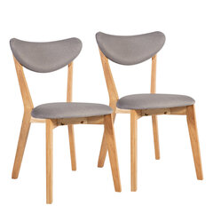 2-tooli komplekt Home4You Jonna, hall/pruun hind ja info | Söögitoolid, baaritoolid | kaup24.ee