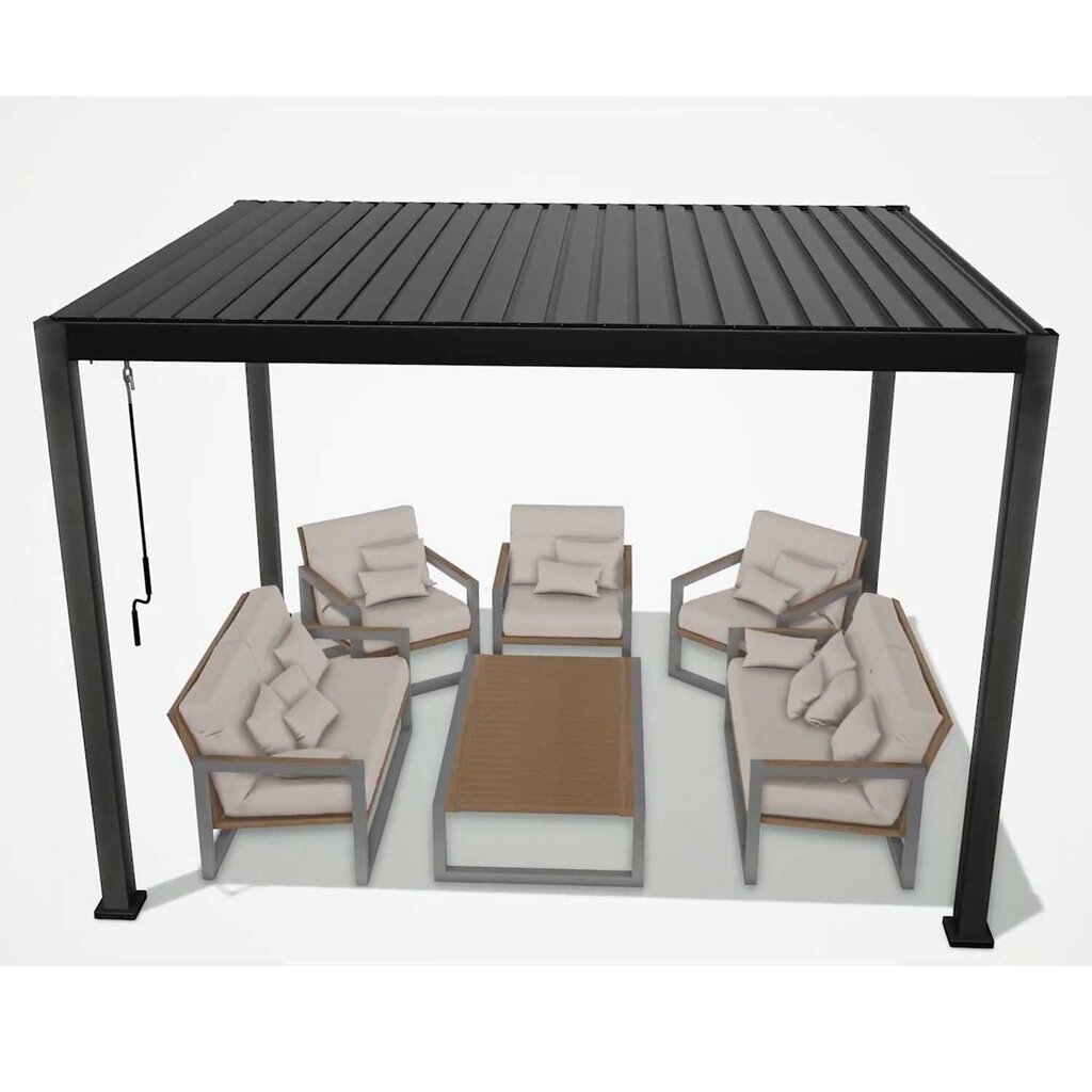 Varikatus Home4You Mirador, 3x3x2,5m, hall цена и информация | Varikatused ja aiapaviljonid | kaup24.ee