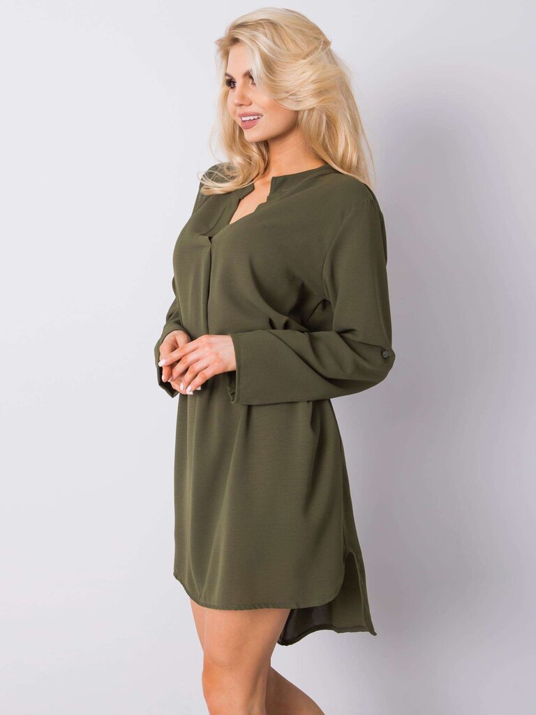 Naiste hele khakivärvi kleit vööga. hind ja info | Kleidid | kaup24.ee