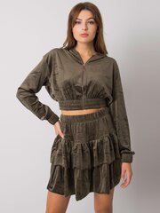 Hele khakivärvi kaheosaline veluurkomplekt. hind ja info | Naiste kostüümid | kaup24.ee