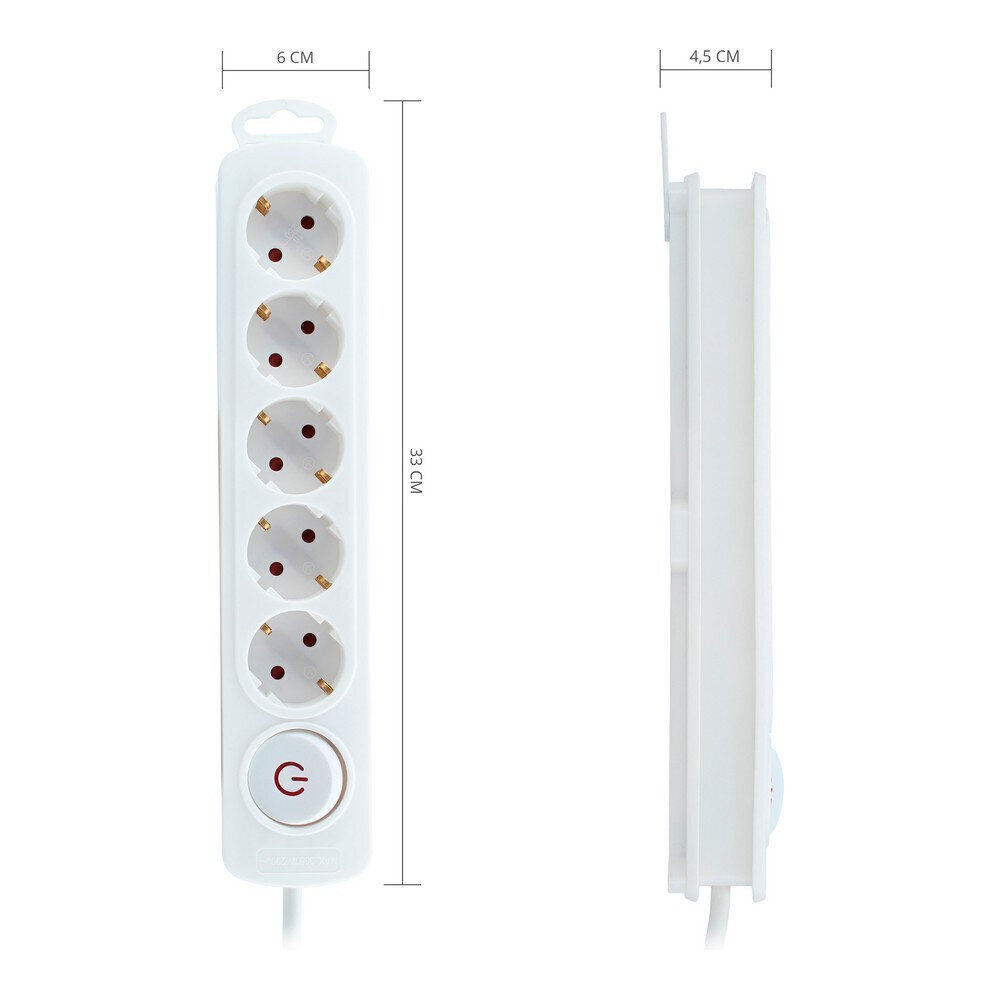 Pistikupesa - 5 Pistikupesa Lülitiga TM Electron 250 V hind ja info | Pikendusjuhtmed, kaablid | kaup24.ee