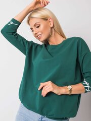 Tumeroheline dressipluus, mille varrukatel on kirjad. hind ja info | Naiste pusad | kaup24.ee