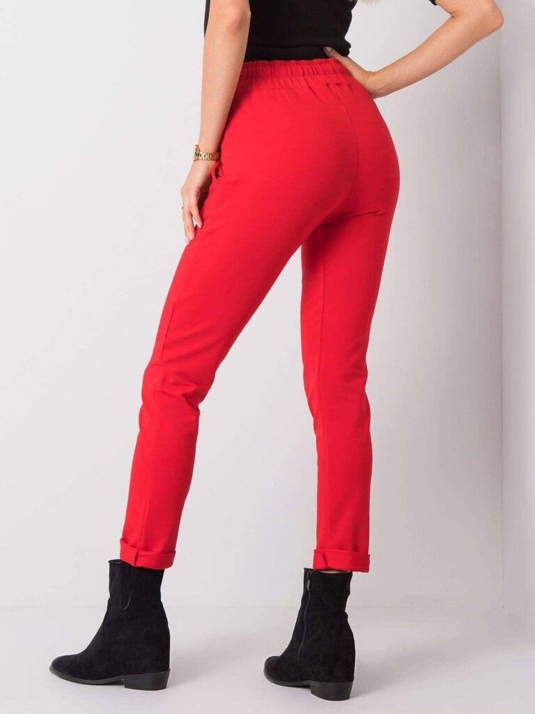 Punased taskutega dressipüksid. hind ja info | Naiste püksid | kaup24.ee