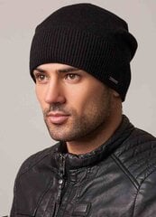 Мужская шапка Caskona PREMIUM*01, черная цена и информация | Мужские шарфы, шапки, перчатки | kaup24.ee