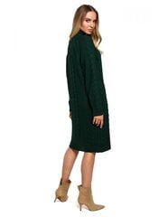 Платье-свитер с воротником-стойкой на пуговицах M635, зеленое цена и информация | Платья | kaup24.ee