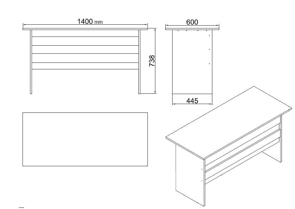 Mööblikomplekt Kalune Design VO10, pruun/hall hind ja info | Arvutilauad, kirjutuslauad | kaup24.ee