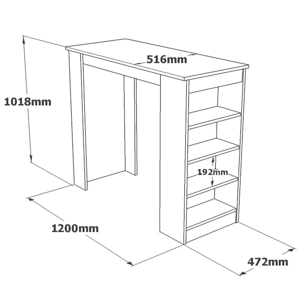 Baarilaud Kalune Design ST1, pruun/valge hind ja info | Köögi- ja söögilauad | kaup24.ee