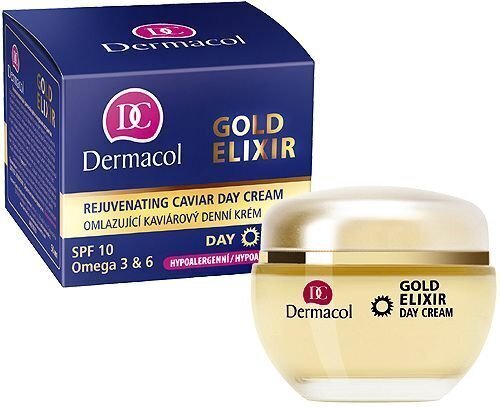 Päevane näokreem Dermacol Gold Elixir Rejuvenating Caviar 50 ml цена и информация | Näokreemid | kaup24.ee