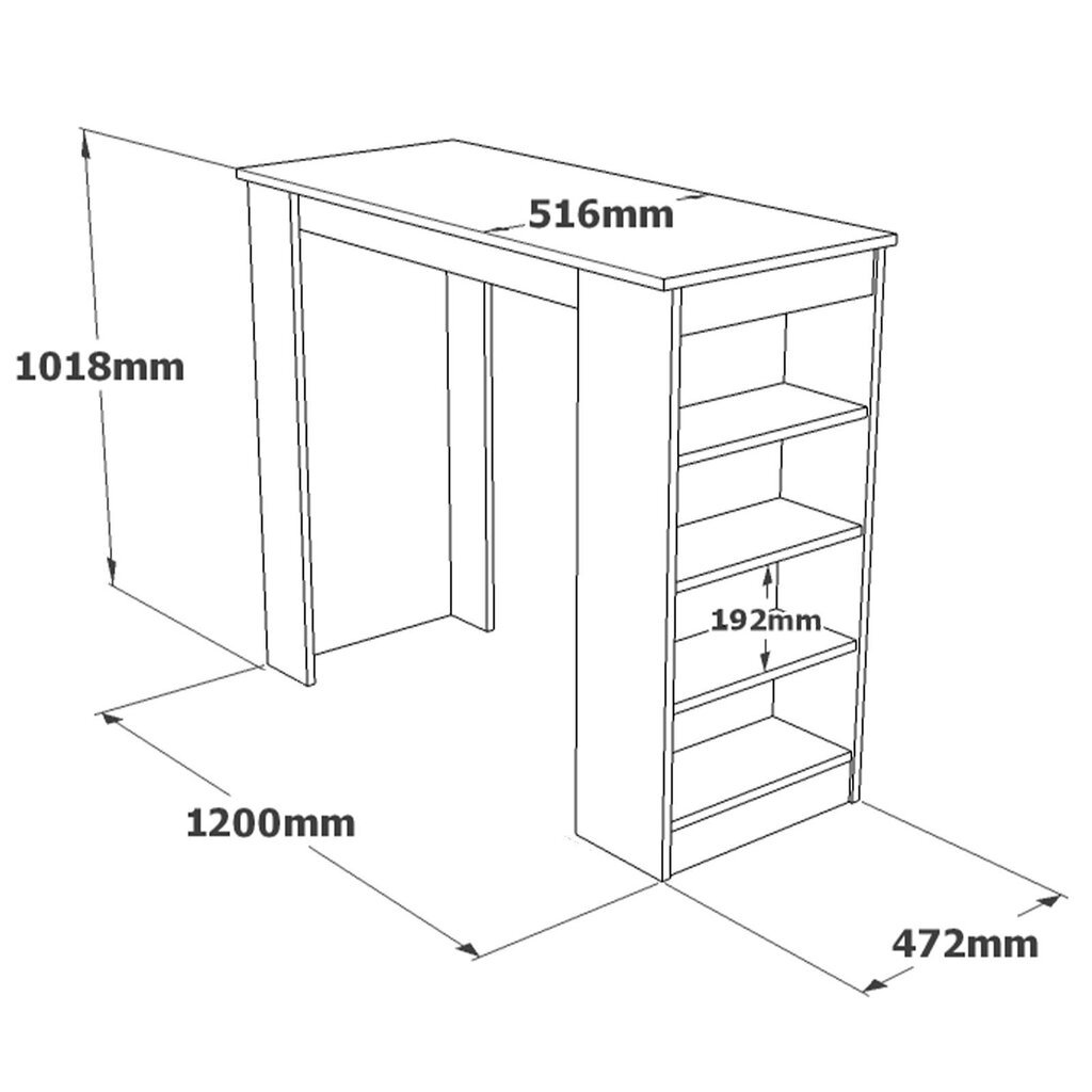 Baarilaud Kalune Design ST1, helehall hind ja info | Köögi- ja söögilauad | kaup24.ee