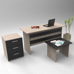 Mööblikomplekt Kalune Design VO9, pruun / must hind ja info | Arvutilauad, kirjutuslauad | kaup24.ee