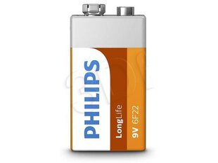 PHILIPS LongLife 9V/6F22 B1 элемент цена и информация | Philips Сантехника, ремонт, вентиляция | kaup24.ee