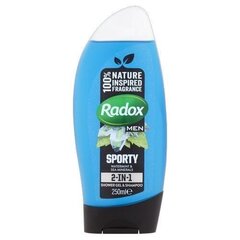 Dušigeel ja šampoon Radox Feel Sport y 2 in 1 250 ml hind ja info | Dušigeelid, õlid | kaup24.ee