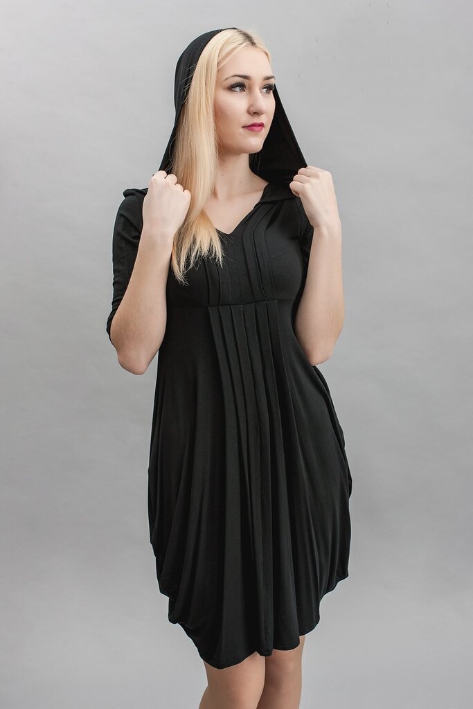 Naiste kapuutsiga kleit, must hind ja info | Kleidid | kaup24.ee