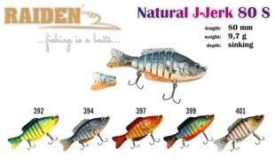 Воблер Akara Raiden Natural J- Jeek 80 S цена и информация | Воблеры, приманки, блесны | kaup24.ee