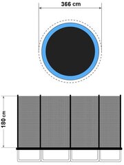 Защитная сетка для батута, 366 см цена и информация | Батуты | kaup24.ee