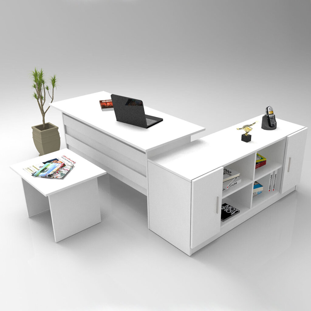 Mööblikomplekt Kalune Design VO10, valge hind ja info | Arvutilauad, kirjutuslauad | kaup24.ee