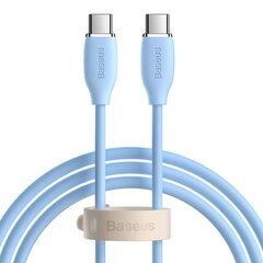 Baseus cable, USB Type C - USB Type C 100W cable, 1.2 m long Jelly Liquid Silica Gel - blue цена и информация | Borofone 43757-uniw | kaup24.ee