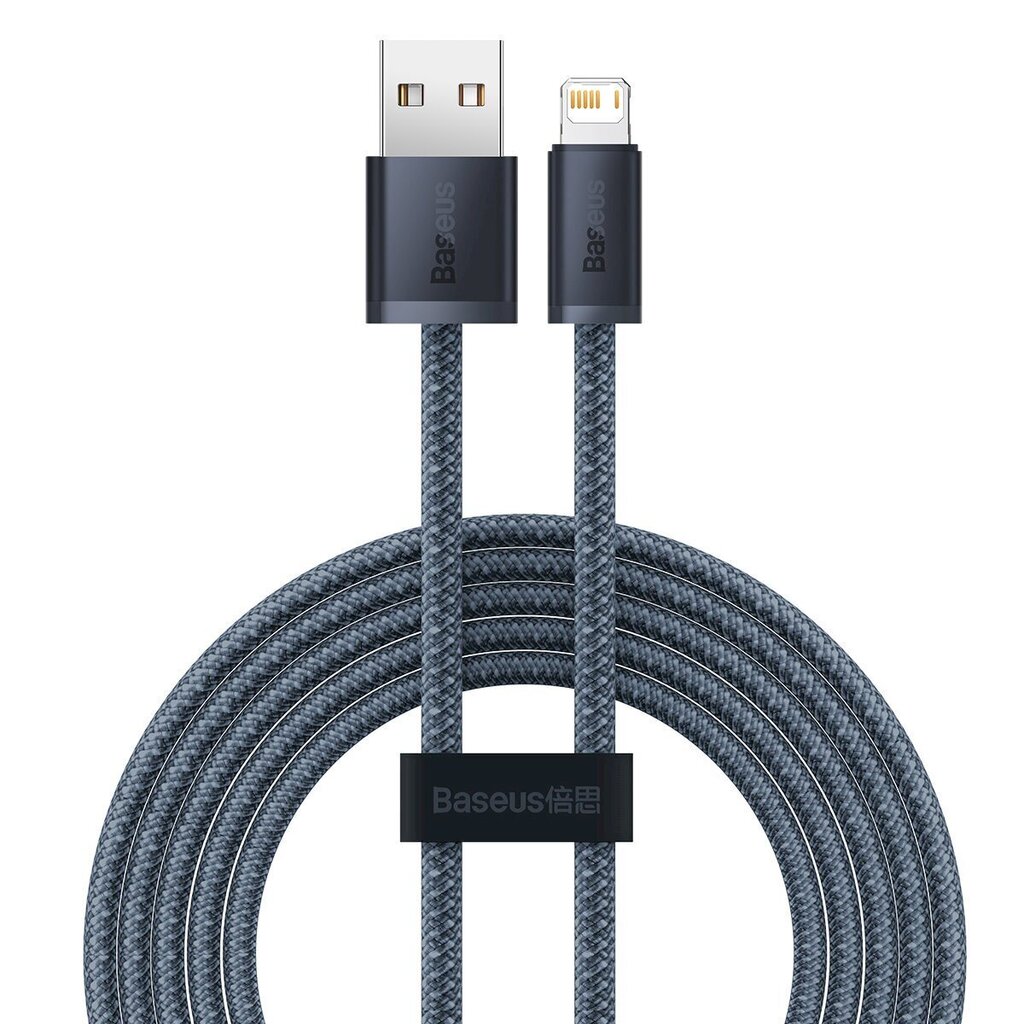 Baseus iPhone USB cable - Lightning 2m, 2.4A gray (CALD000516) цена и информация | Mobiiltelefonide kaablid | kaup24.ee