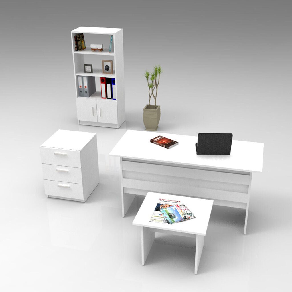 Mööblikomplekt Kalune Design VO11, valge hind ja info | Arvutilauad, kirjutuslauad | kaup24.ee