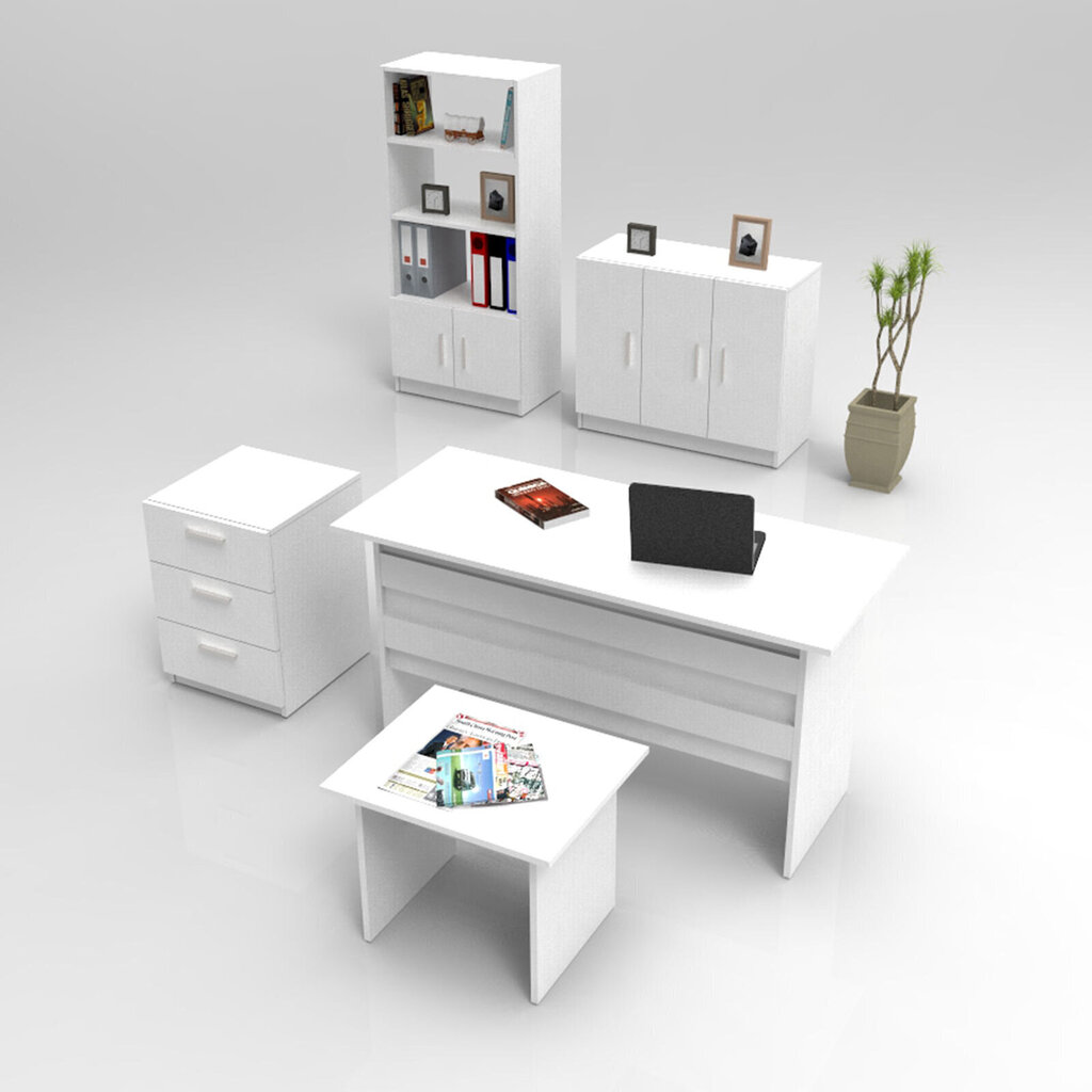 Mööblikomplekt Kalune Design VO14, valge hind ja info | Arvutilauad, kirjutuslauad | kaup24.ee