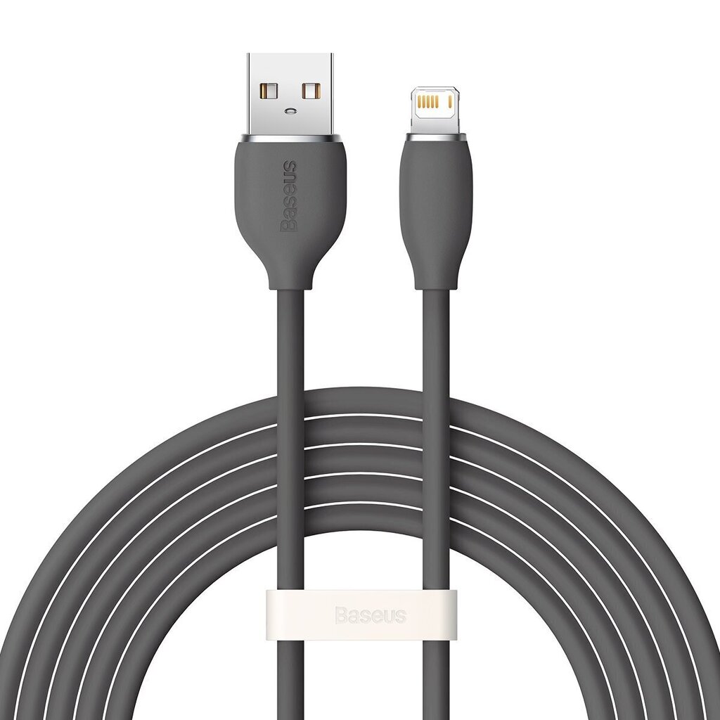 Baseus cable, USB cable - Lightning 2.4A, length 2 m Jelly Liquid Silica Gel - black цена и информация | Mobiiltelefonide kaablid | kaup24.ee