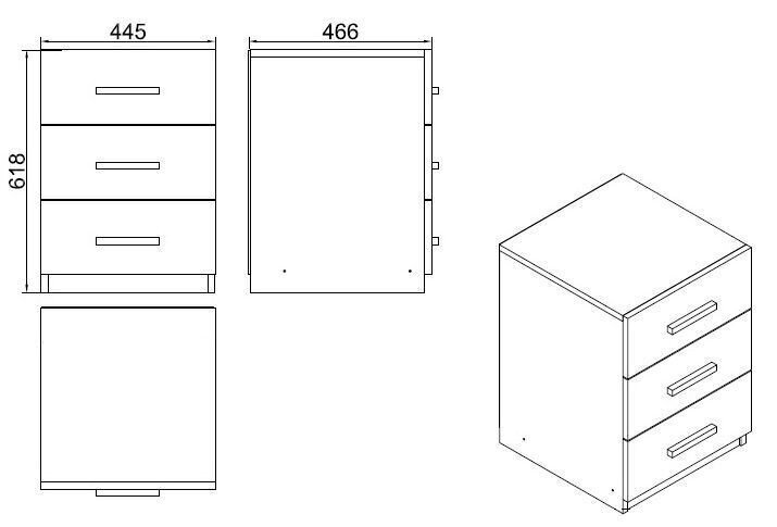 Kummut Kalune Design Vario C, pruun/hall hind ja info | Kummutid | kaup24.ee