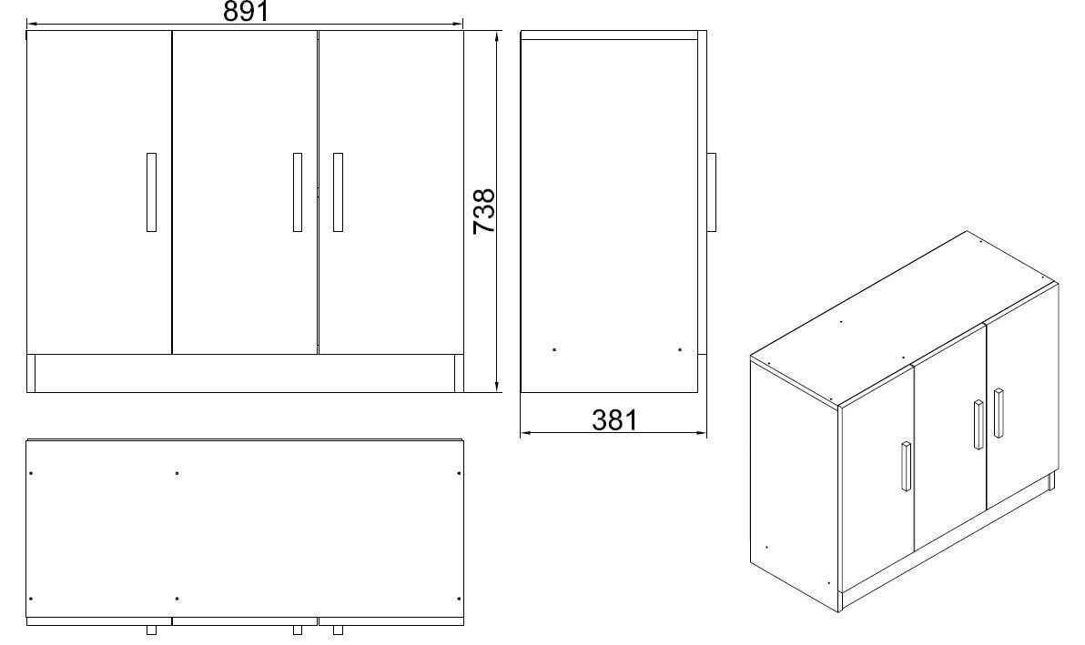 Kummut Kalune Design Vario E, valge цена и информация | Kummutid | kaup24.ee